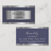 プロフェッショナルシルバーグレーフレームスモーキーブルー 名刺 (正面/裏面)