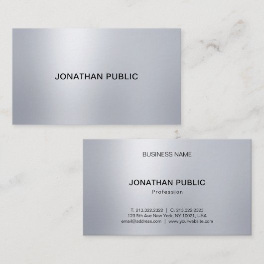 プロフェッショナルシルバールックライッエレガントトモダンップ 名刺 (正面/裏面)