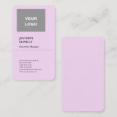 プロフェッショナルシンプルなミニマリストピンクあなたのロゴを追加 名刺 (正面/裏面)