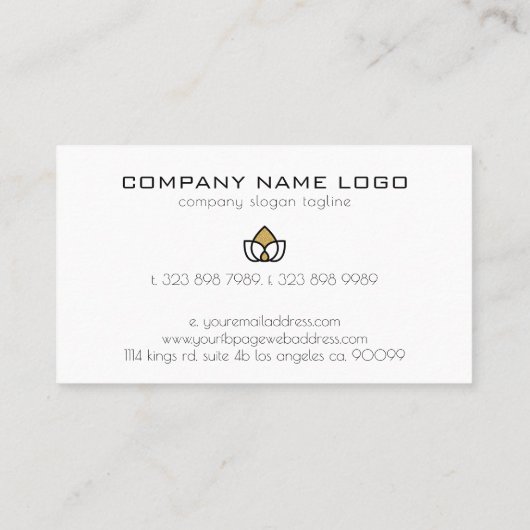 プロフェッショナルシンプルの幾何学的ロゴ 名刺 (裏面)