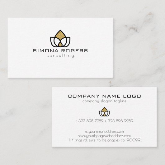 プロフェッショナルシンプルの幾何学的ロゴ 名刺 (正面/裏面)