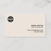 プロフェッショナルシンプルアイボリーミニマルデザイン、ロゴ 名刺 (正面)