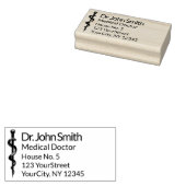 プロフェッショナルシンプルアスクレピウス医療白黒 ラバースタンプ (押印)