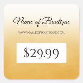 プロフェッショナルシンプルイエローブティックプライスラベル スクエアシール (正面)