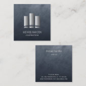 プロフェッショナルシンプルエテ実在ート建築ロゴ スクエア名刺 (正面/裏面)