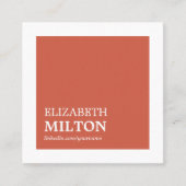 プロフェッショナルシンプルエレガントコーラルホワイトコンサルタント スクエア名刺 (正面)