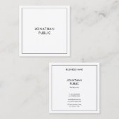 プロフェッショナルシンプルエレガントテンプレートモダン スクエア名刺 (正面/裏面)