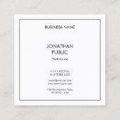 プロフェッショナルシンプルエレガントテンプレートモダン スクエア名刺 (裏面)