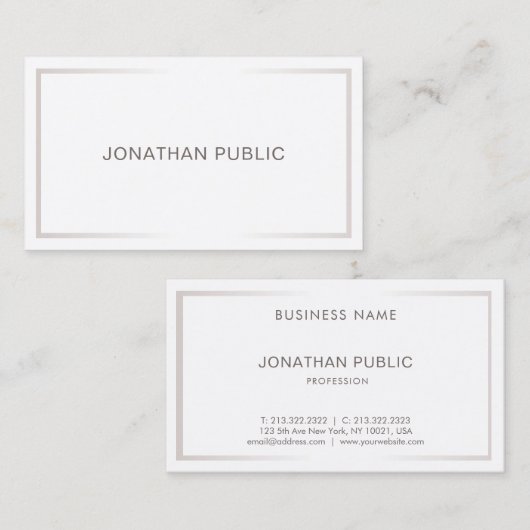 プロフェッショナルシンプルエレガントデザインプモダンラン 名刺 (正面/裏面)