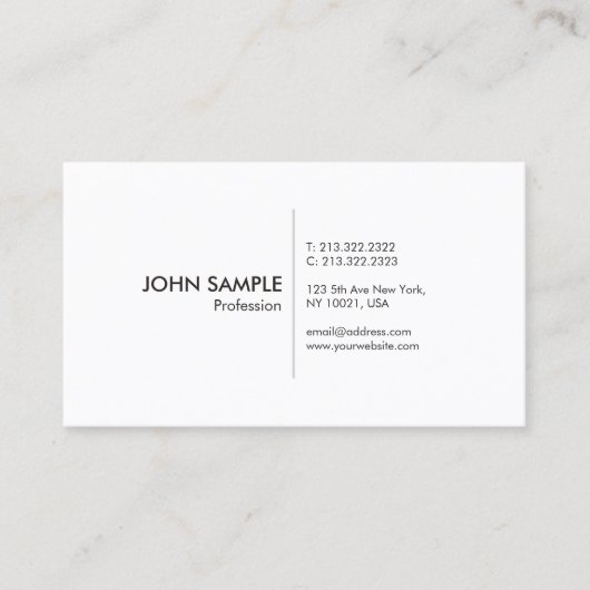 プロフェッショナルシンプルエレガントホワイトモダン 名刺 (正面)