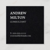 プロフェッショナルシンプルエレガント白黒コンサルタント スクエア名刺 (正面)