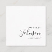 プロフェッショナルシンプルエレガント白黒コンサルタント スクエア名刺 (正面)