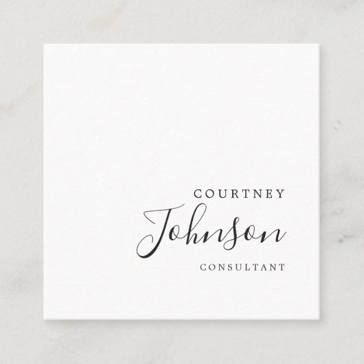 プロフェッショナルシンプルエレガント白黒コンサルタント スクエア名刺 (正面)