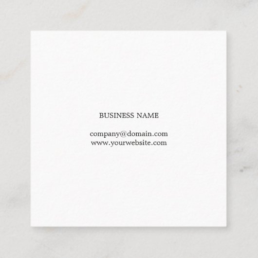 プロフェッショナルシンプルエレガント白黒コンサルタント スクエア名刺 (裏面)