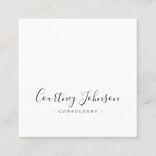 プロフェッショナルシンプルエレガント白黒コンサルタント スクエア名刺 (正面)
