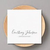 プロフェッショナルシンプルエレガント白黒コンサルタント スクエア名刺