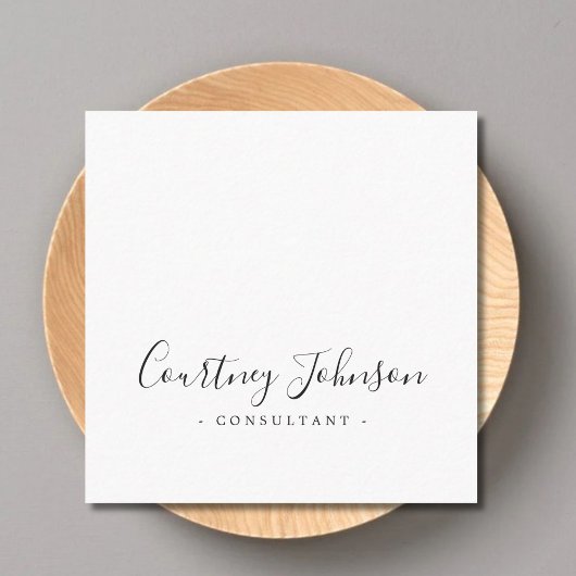 プロフェッショナルシンプルエレガント白黒コンサルタント スクエア名刺