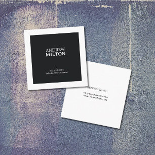 プロフェッショナルシンプルエレガント白黒コンサルタント スクエア名刺