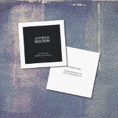 プロフェッショナルシンプルエレガント白黒コンサルタント スクエア名刺