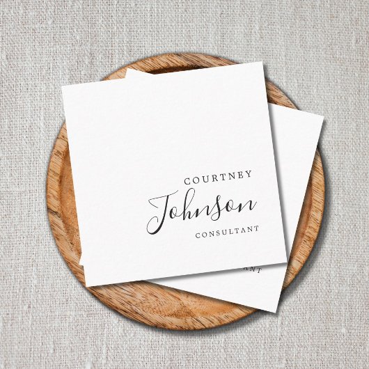 プロフェッショナルシンプルエレガント白黒コンサルタント スクエア名刺