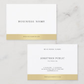 プロフェッショナルシンプルエレガント金ゴールド白モダン 名刺 (正面/裏面)