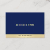プロフェッショナルシンプルエレガント金ゴールド&ブルーユーロサイズ 名刺 (正面)
