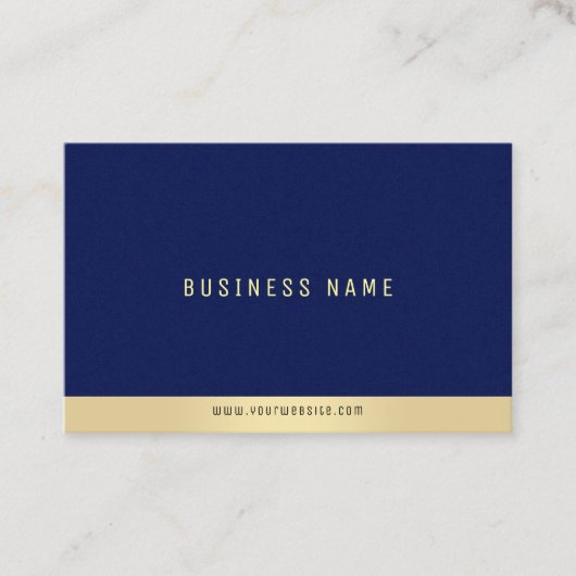 プロフェッショナルシンプルエレガント金ゴールド&ブルーユーロサイズ 名刺 (正面)