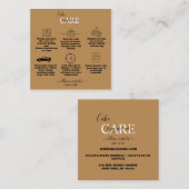 プロフェッショナルシンプルオレンジテラコッタケーキ気に スクエア名刺 (正面/裏面)