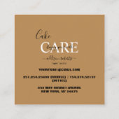 プロフェッショナルシンプルオレンジテラコッタケーキ気に スクエア名刺 (裏面)