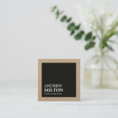 プロフェッショナルシンプルクエレガントラフトブラックコンサルタント スクエア名刺 (スタンド正面)