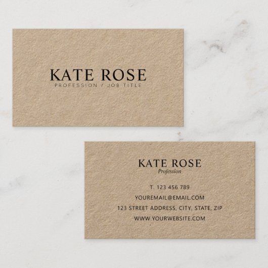 プロフェッショナルシンプルクラフトモダン名刺 名刺 (正面/裏面)