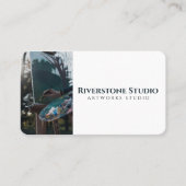 プロフェッショナルシンプルクリエイティブダークグリーンエレガント 名刺 (正面)