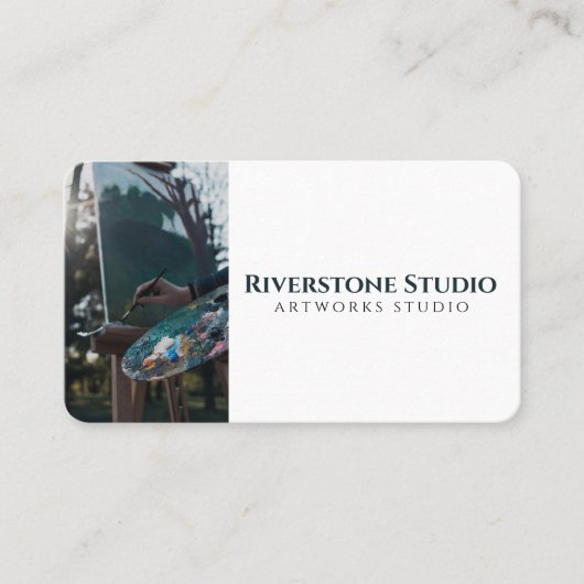 プロフェッショナルシンプルクリエイティブダークグリーンエレガント 名刺 (正面)