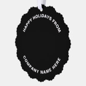 プロフェッショナルシンプルクリスマスツリーのビジネスロゴ オーナメントカード (左)