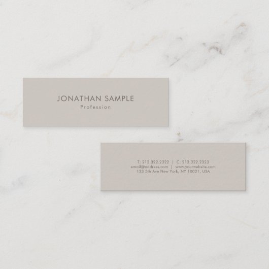 プロフェッショナルシンプルグラフィックモダンプレインラグジュアリー スキニー名刺 (正面/裏面)