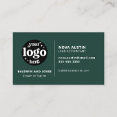 プロフェッショナルシンプルグリーンモダンデザインロゴ付き 名刺 (正面)