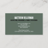 プロフェッショナルシンプルグリーンモノグラム 名刺 (裏面)