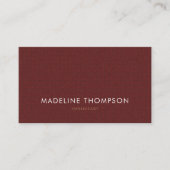 プロフェッショナルシンプルコットンニットツイードマルーン 名刺 (正面)