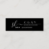 プロフェッショナルシンプルシックモノグラムブラックアンドホワイト スキニー名刺 (正面)