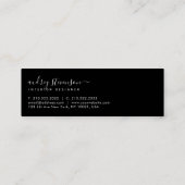 プロフェッショナルシンプルシックモノグラムブラックアンドホワイト スキニー名刺 (裏面)