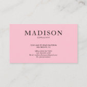 プロフェッショナルシンプルスフェミニンイーツピンクビジネス 名刺 (裏面)