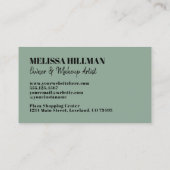 プロフェッショナルシンプルセージグリーンモノグラム 名刺 (裏面)