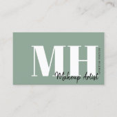 プロフェッショナルシンプルセージグリーンモノグラム 名刺 (正面)