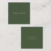 プロフェッショナルシンプルダークモダングリーン スクエア名刺 (正面/裏面)