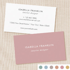 プロフェッショナルシンプルチックミニマリストダスティピンク 名刺