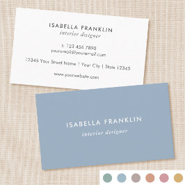 プロフェッショナルシンプルチックミニマリストダスティブルー 名刺