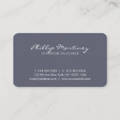 プロフェッショナルシンプルティール(緑がかった色)ブルー 名刺 (裏面)