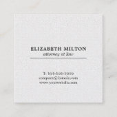 プロフェッショナルシンプルテクスチャ白弁護士 スクエア名刺 (正面)