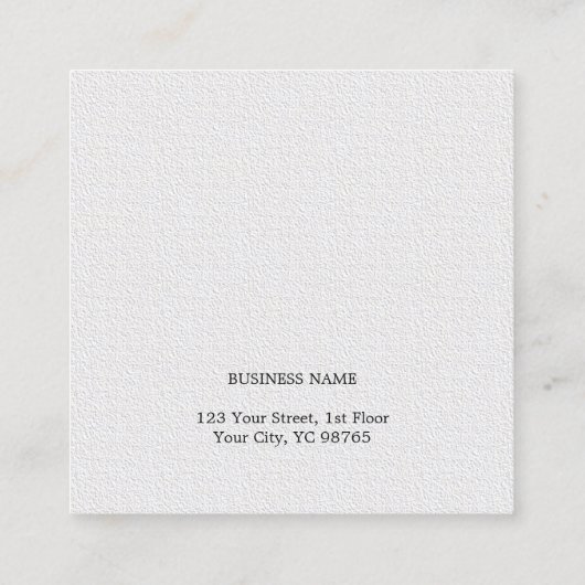 プロフェッショナルシンプルテクスチャ白弁護士 スクエア名刺 (裏面)