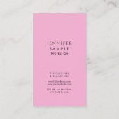 プロフェッショナルシンプルテンプレートエレガントホットピンク 名刺 (裏面)